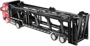 1:50 Metal Friction Powered Transport Car Carrier Truck Toy Boys, Red, as described