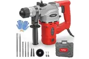 TOPEX 1010W SDS+ Rotary Hammer Drill Demolition Jack Hammer Kit w/ Chisels Drill