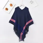 [XENITE] Autumn Winter Loose Pullover Knitted Sweater Women Irregular Shawl Cape Coat Black White Pink Grey Oversized Warm Poncho