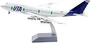 Pre-Built Model Aircraft 35CM 1/200 Scale Realistic Airplane Model for UTA Airlines B747-200 F-BTDH Collectible Aircraft Model Miniature Airplane Model