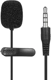 zolyet External Clip-on Lapel Microphone 3.5mm Jack Highly Sensitive Phone MIC Hands Wired Condenser Mic for Teaching Speeching Black Black