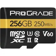 ProGrade 256GB UHSII Micro SD V60 Card w/Adaptor