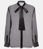 [Dolce & Gabbana] Dolce & Gabbana Silk chiffon blouse AU 20 black