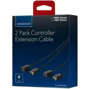 Insignia 2-Pack 6' Extension Cable Nintendo NES SNES Controllers NS-GSNESEC2-C