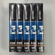 5 VHS Video Tapes Sealed P/I Plus T-120 Time Lapse Recording Blank Video