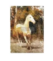 White Majesty - A1 Decoupage Mulberry Paper Redesign With Prima Horse Image Art