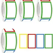 Goxfaca 1000Pcs Adhesive Name Tag Labels Stickers, 25 x 45mm Colored Blank Name Tag Category Tags Category Tag Stickers with Strong Adhesion for Office School and Home(4 Colors)