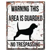 D AND D Home Collection Warning Sign Square Beagle White English 8 x 10