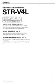 Sony STR-V4L Amplifier / Receiver Owners Instruction Manual