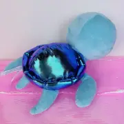 Build a Bear Smallfry Sea Turtle Plush – Blue Iridescent Shell Mini Collectible