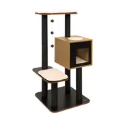 Catit Vesper High Base Cat Tree And Scratcher Black