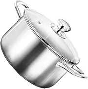 Stainless Steel Soup Pot Serving Pots Large Sauce Pot Steel Pot Stock Pots with Lids Stockpot with Lid Pasta Pot for Stove Stainless Pot Stew Pot Cooking Pot Silver Glass Generic