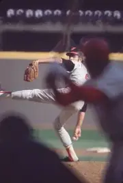 World Series, Baltimore Orioles Jim Palmer in action, pitching vs - Old Photo