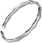 [BOSUGE] Personalized Bracelet， 925 Sterling Silver Korean Bamboo Style Women Bangle Bracelet
