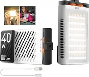 ZHIYUN Fiveray M40 Video Light, 40W/14000Lux Portable Camera Light, 2700-6200K, 320g LED Panel DSLR Photography Lighting