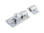 5pk Brass Barrell Bolt Lock Straight 50mm Chrome Plated Finish