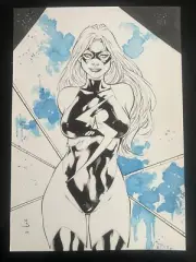 Ms. Marvel (9"x12") Original Art By M.S - Ed Benes Studio