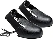 koolsoo 2x Toe Caps Safe Overshoes, Toe Caps Safe Shoes Cover, Portable Leather Sole Caps Leather Overshoes Covers, for Workplace