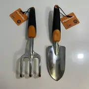 New Fiskars Ergonomic Trowel & Cultivator Garden Tools Mini Rake & Shovel