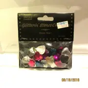 Glitterin Stones Collection 16 MM Heart Flatbacks New Multi Color
