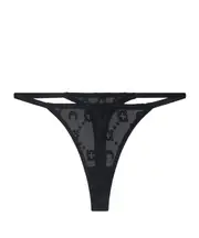 Moonogram mesh thong S,XS Black