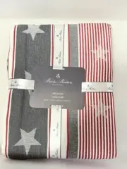 Brooks Brothers Red White & Blue Plaid & Stars Patriotic Tablecloth 60x 120