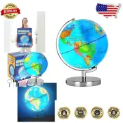 Multi-Functional Illuminated World Globe for Kids - 12 Inch Lamp & Learning Tool
