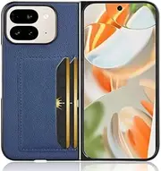 [Jarttarn] Compatible with Google Pixel 9 Pro Fold Case, Premium PU Leather Ultra Slim Shockproof Back Bumper Phone Case Cover with Card Slot for Pixel 9 Pro Fold Phone Case (Navy Blue)