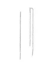 Savvy Cie Silver CZ Threader Earrings