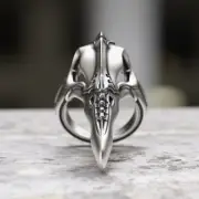 Handmade 925 Sterling Silver Biomechanical Skull Ring - Unique Gothic Statement