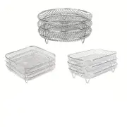 Air Fryer Grill Rack Multi Layer Removable Shelf Mesh Rack for Cooking BBQ