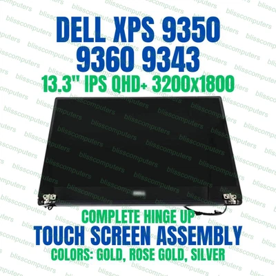 Dell XPS 13.3" 13 9350 Glossy QHD LCD Touch Screen Complete Assembly