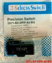 Selecta Micro Switch SS71-BZ-2RW-A2-BG SPDT Straight Lever Bottem Facing