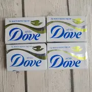 Vintage 80's Lot 4 White Dove 1/4 Moisturizing Cream Soap Bar Sample Size 1.5 oz