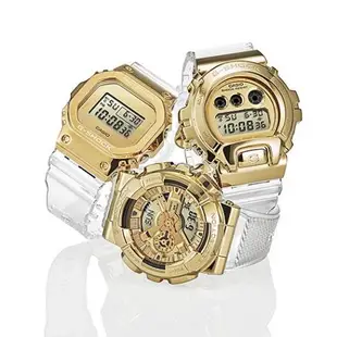 【CASIO】卡西歐 G-SHOCK 金屬框 200米防水電子錶 運動電子錶 GM-6900SG-9 金/透明