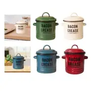 Small Enamel Cooking Pot with Lid Oil Keeper Can for Making Soup Boiling Egg