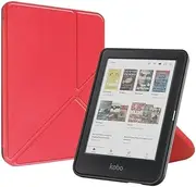 Suitable for Kobo Clara Colour 2024 /Clara BW N365/ Clara 2e Case Multi-Folding Magnetic Ereader Case Cover Auto Sleep(Red,for Kobo Clara BW)