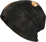 [QMNKLET] Beanie Hats for Men Women Soft Knit Cuffed Beanie Doberman Skull Cap Headwear Ski Hat Black, Black, One Size