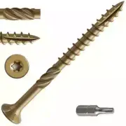 100pcs Rust Resistant Heavy Deck Screws, Carbon Steel, Exterior Wood, Brown, T25