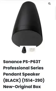 Sonance PS-P63T Professional Series Pendant Speaker (BLACK) (1514-290)