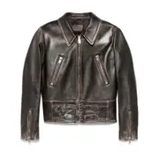 [Prada] Prada Leather Jacket 40 IT BROWN