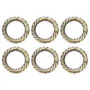 6Pcs Spring O Rings 3/4" Round Trigger Snap Hook Circle Brass Key Ring Clip