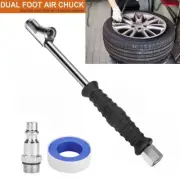 1/4inch Double Head Air Chuck Straight RV Tire Chuck for Inflator Pressure Gauge