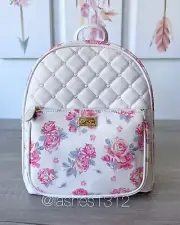 BETSEY JOHNSON Danica Quilted Backpack - White Floral LBDANICA