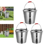 Ice Bucket Stainless Steel Bucket with Lid Heavy Duty Liquid Storage Container