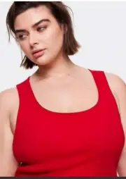 1+ Size 16-18 Peter Alexander Red Shelf Bra Tank Singlet Stretchy RRP$49.95 NEW