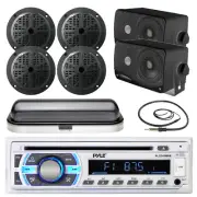 Pyle USB SD Bluetooth Radio, 5.25" And 3.5" Box Speakers,Antenna and Radio Cover