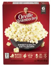 Orville Redenbacher Sweet & Salty Kettlecorn Microwave Popcorn, 6x 82g, 492g
