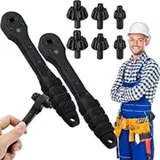 2 In 1 Drill Chuck Ratchet Spanner, Double Head Drill Chuck Key Ratchet Wrench Tool, Equipped With 3 Different Sizes Of Drills chucks, Compatible With Most Electric Drills And Power Tools (2 PCS)