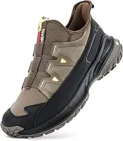 [FitVille] Men's Wide Fit Hiking Shoes Slip On Sneakers, Comfortable Trail Running Shoes Slip Resistant Trainers with Arch Support